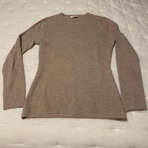 Garnet Hill Cashmere Crew Neck Sweater Oatmeal Women's Size XSmall